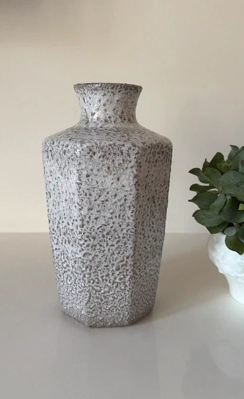 West Germany vaas, 24 cm, Beige, Ophalen of Verzenden, Zo goed als nieuw