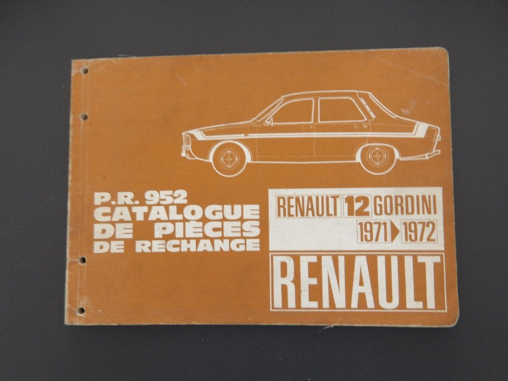 Renault 12 Gordini Onderdelencatalogus 1971-1972, Ophalen of Verzenden