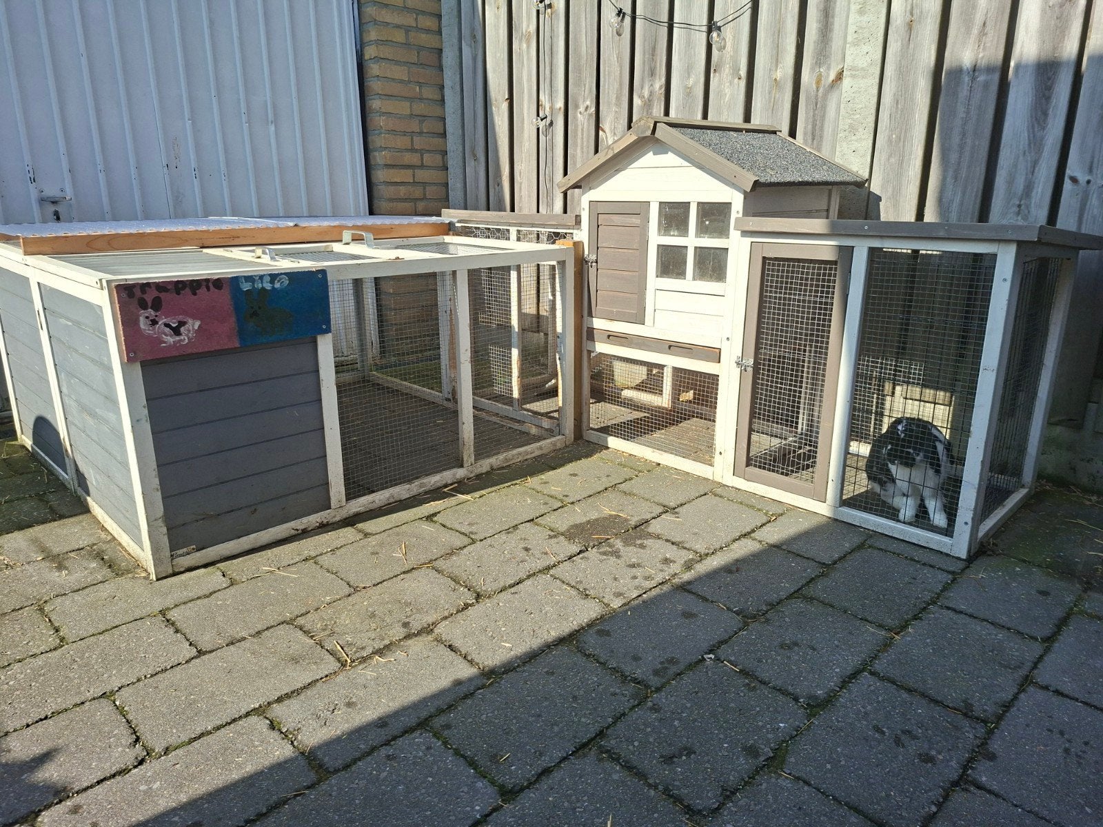 Ruim konijnenhok(meerdere delen) met ruime (buiten ren)., Ophalen, Gebruikt, Overige typen