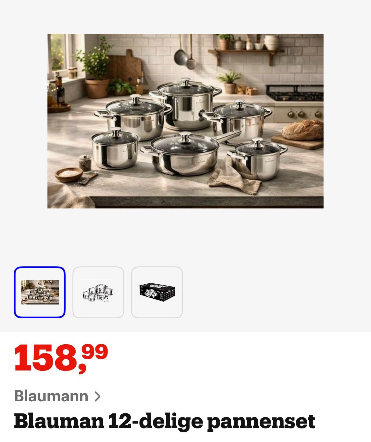 Nieuw Blaumann 12 delig nieuw pannenset Gourmet line, Nieuw, Pannenset, Ophalen of Verzenden, Met handvatten