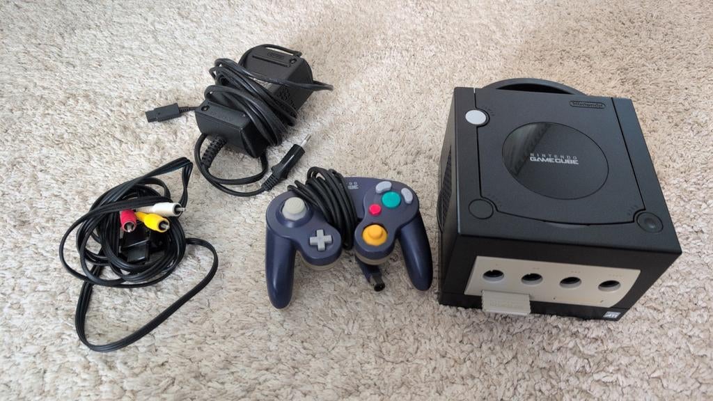 GameCube, controller, cables, memory card, Spelcomputers en Games, Spelcomputers | Nintendo GameCube, Gebruikt, Zwart, Ophalen of Verzenden