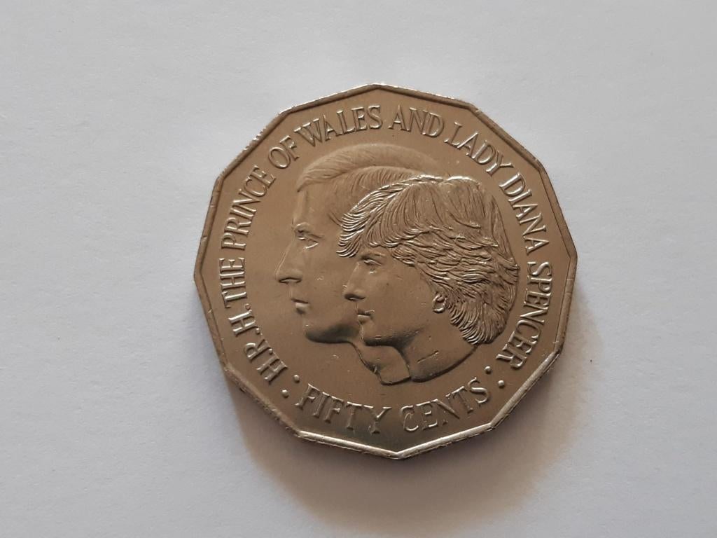 Charles en Diana Australische 50c Munt, 1981, Postzegels en Munten, Ophalen of Verzenden, Losse munt