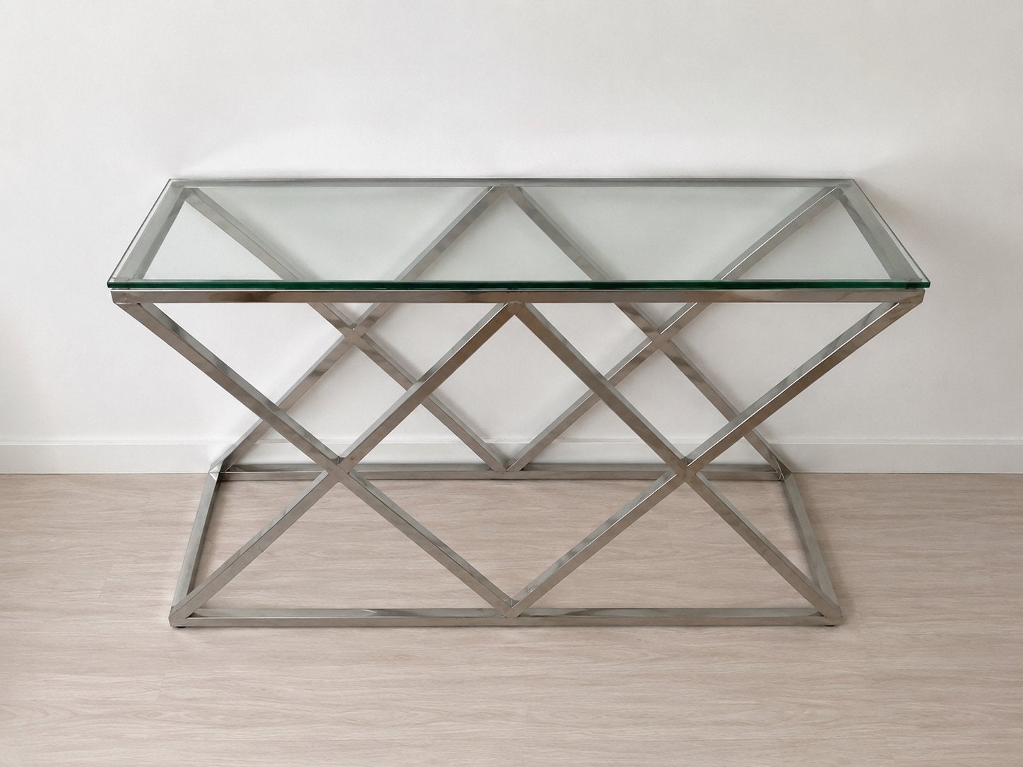 Design glazen sidetable, Ophalen, 50 tot 100 cm, Luxe, Glas