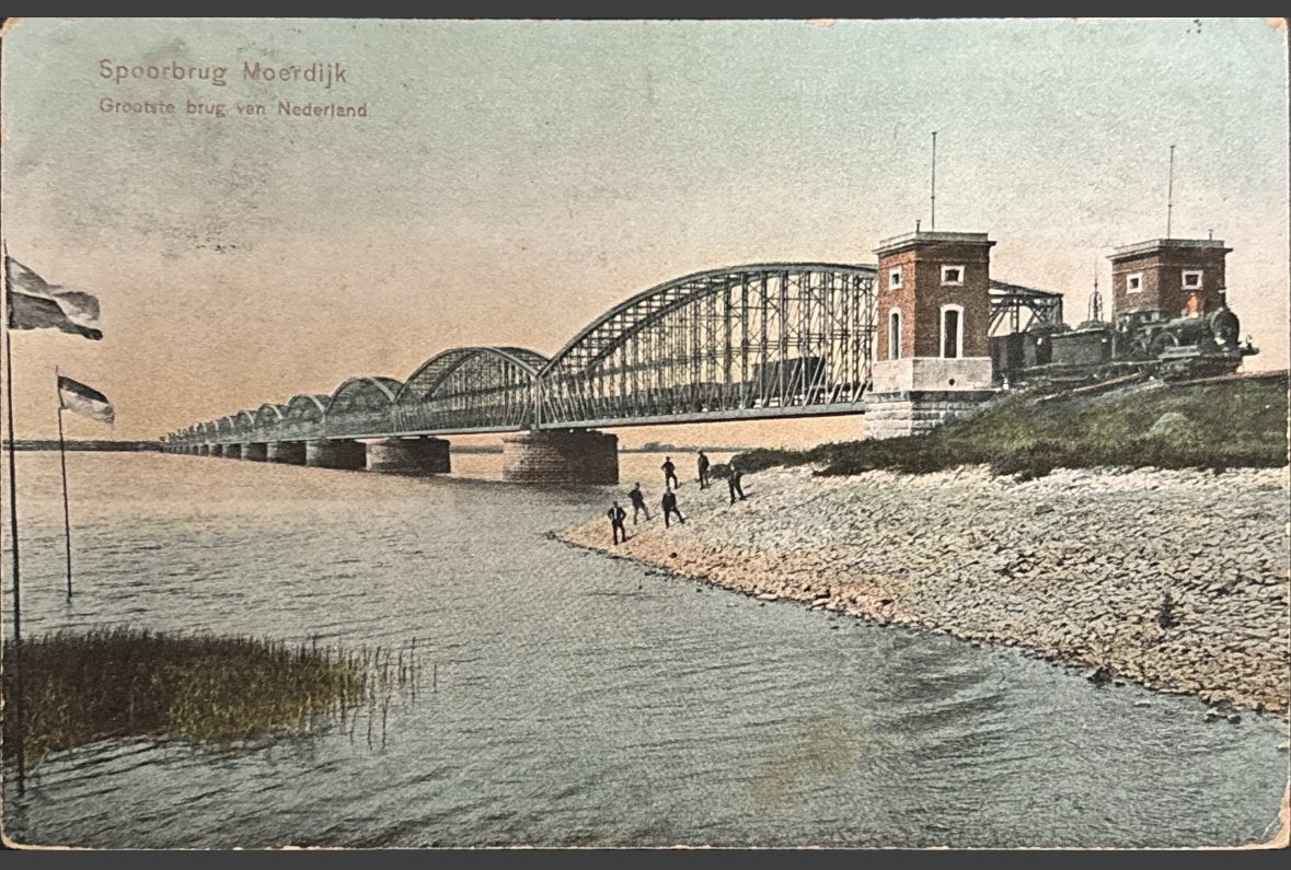 Moerdijk spoorbrug, Verzamelen, Ophalen of Verzenden, 1920 tot 1940, Gelopen, Noord-Brabant