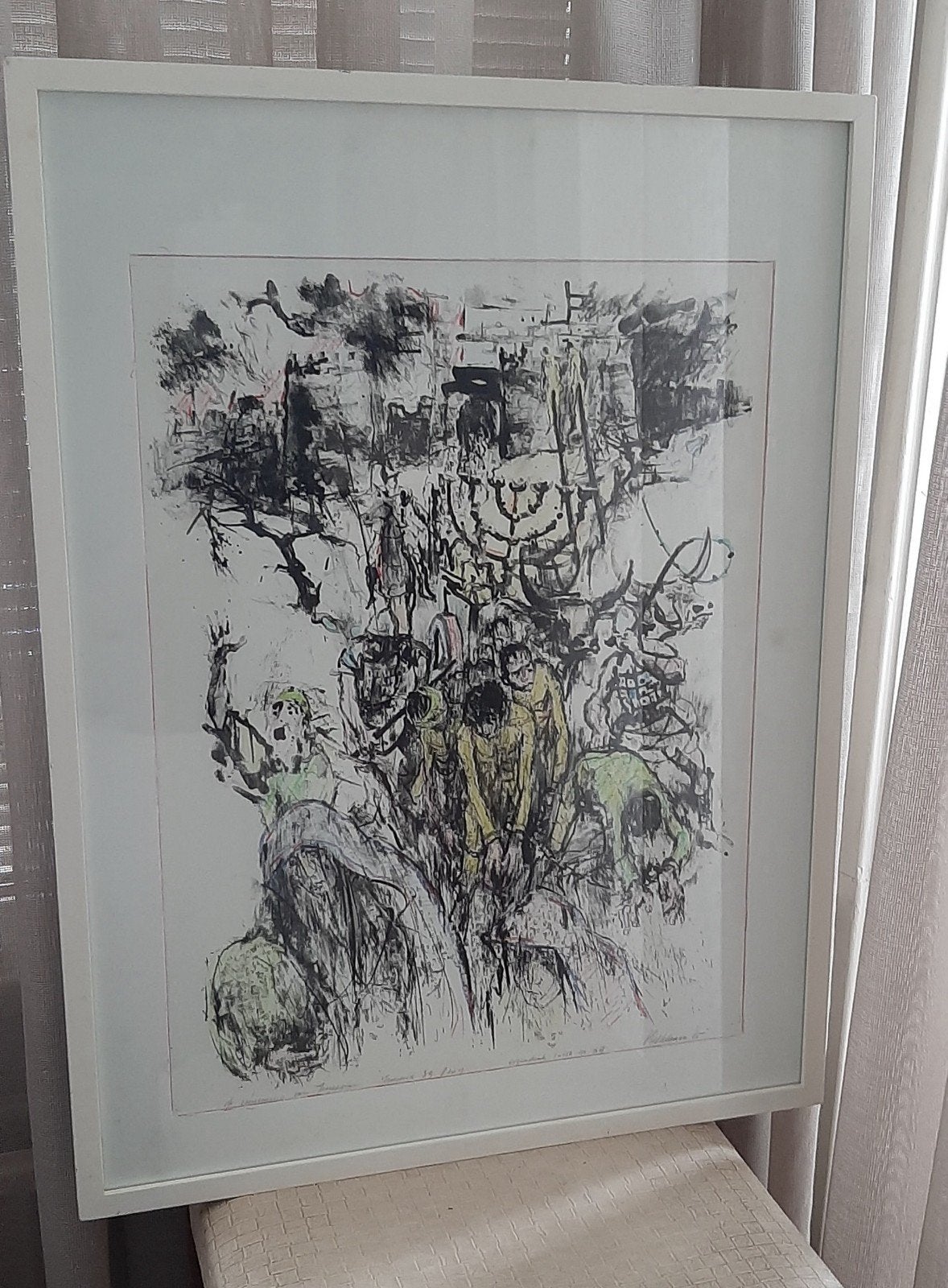 Lijst met Piet Klaasse litho De inneming van Jeruzalem, Ophalen, Oorspronkelijke maker, Schilderij, 75 – 100