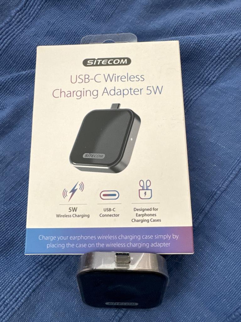 SITECOM USB-C Draadloze Oplaadadapter 5W voor Oortjes, Ophalen of Verzenden, Nieuw, Snoer of kabel, Apple iPhone