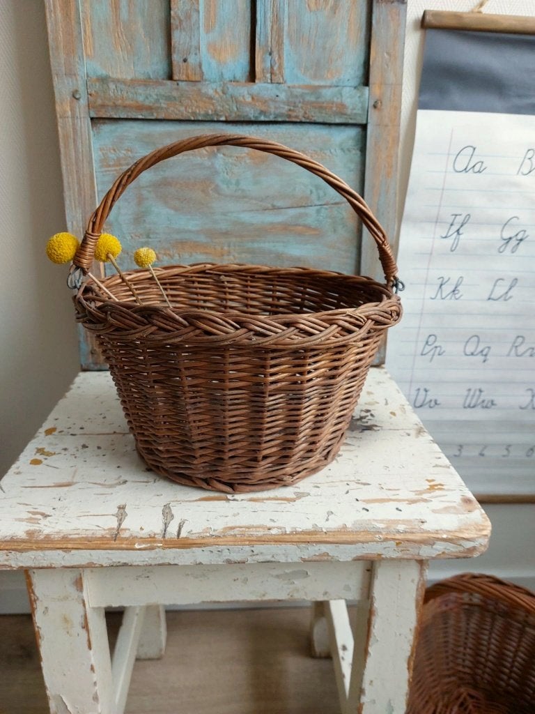 Oud rieten (fiets)mandje, Ophalen of Verzenden