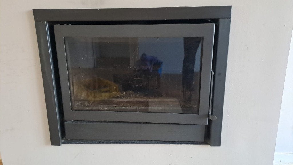 Houtkachel haard inbouw 83x65 zelf demonteren Groningen, Ophalen, Gebruikt, Houtkachel, Inbouw