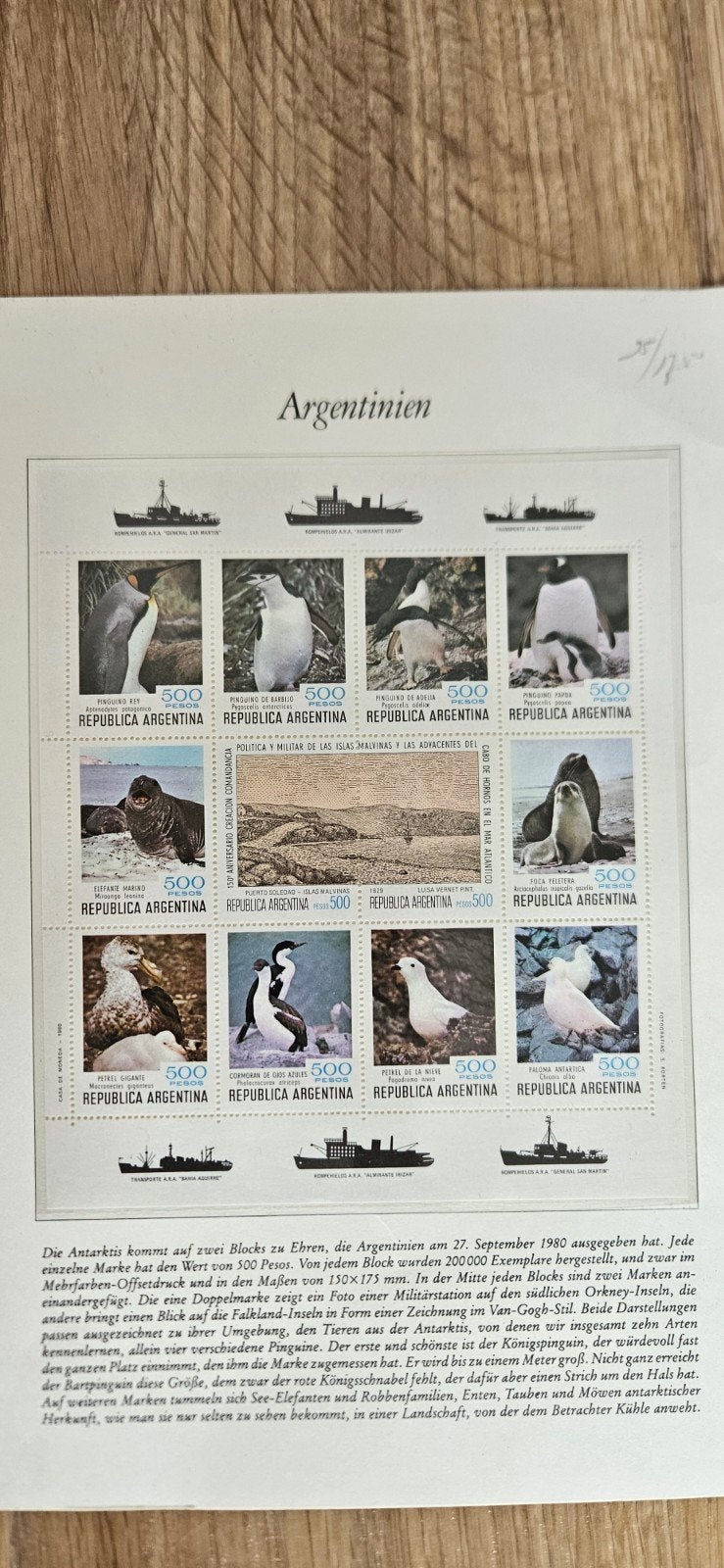 Argentinië blok Antarctica pinguïns 1980, Verzenden, Postfris, Dier of Natuur