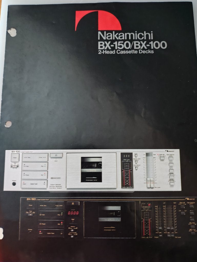Nakamichi brochure BX-150 / BX-100, Verzenden, Enkel, Overige merken