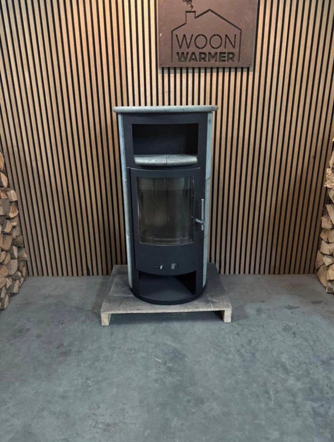 26059 Speksteenkachel Drooff 7kw, Ophalen, Info@woonwarmer.nl, Gebruikt, Houtkachel