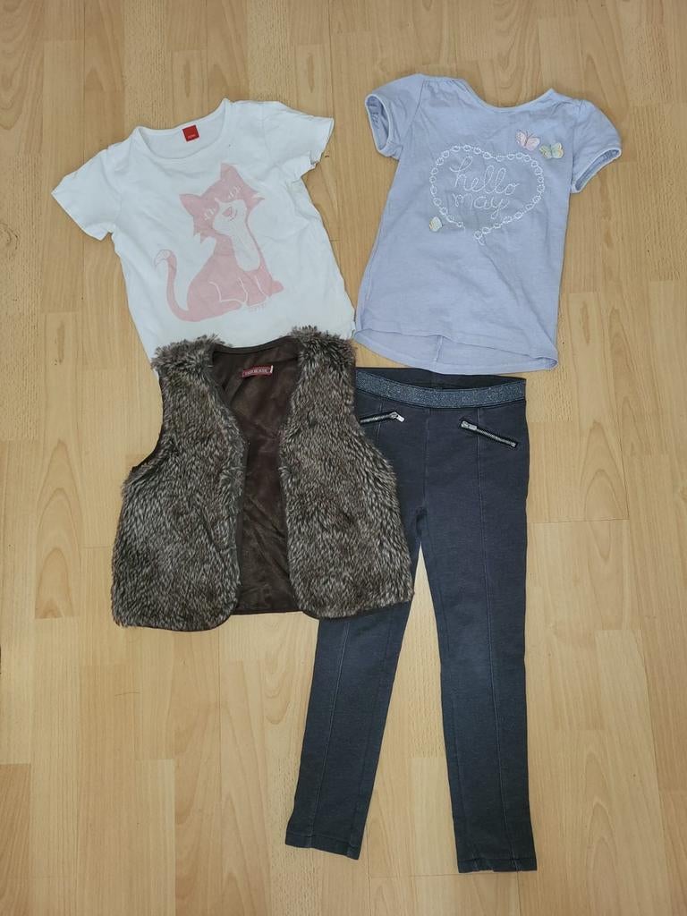 Set meisjeskleding mt. 116/122: T-shirts, gilet, legging, Ophalen of Verzenden, Gebruikt, Diverse, Meisje
