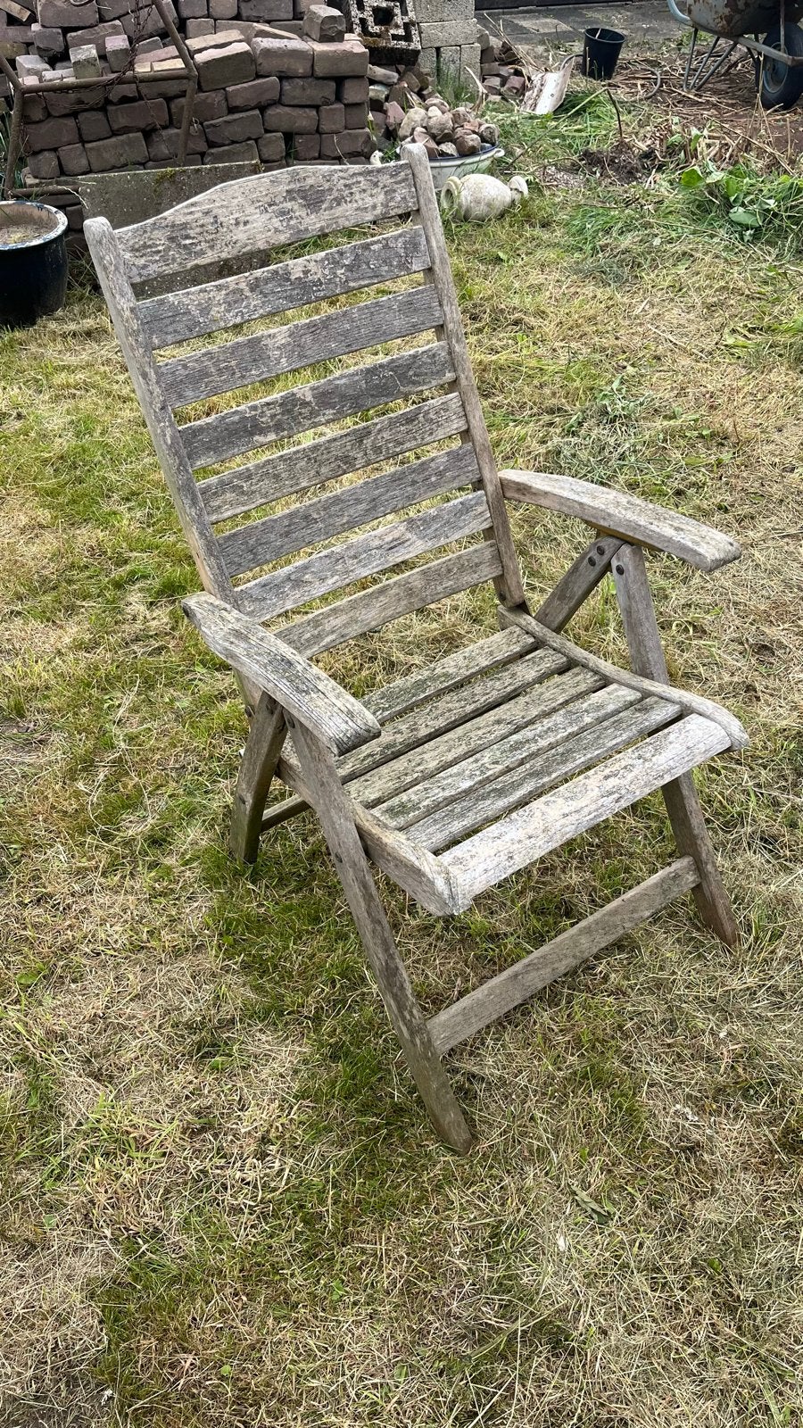 4 inklapbare houten tuinstoelen - stevig, Tuin en Terras, Tuinstoelen, Ophalen, Gebruikt, Hout, Inklapbaar