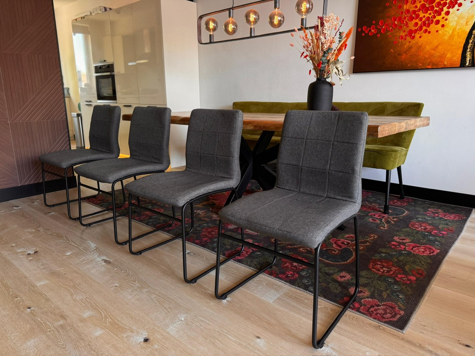 4 Hammel eetkamerstoelen, Huis en Inrichting, Ophalen, Zo goed als nieuw, Vier, Stof