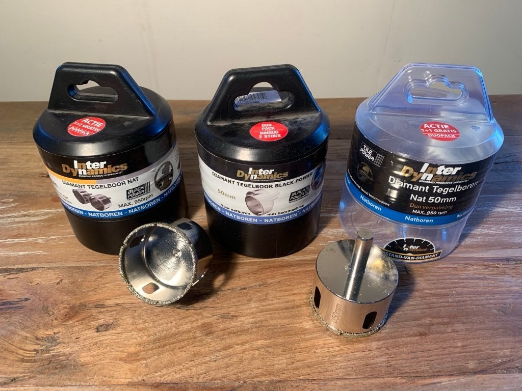InterDynamics diamant tegelboor 50mm nat 2 stuks NIEUW, Info@asf-fischer.nl, Overige merken, Overige typen, Nieuw