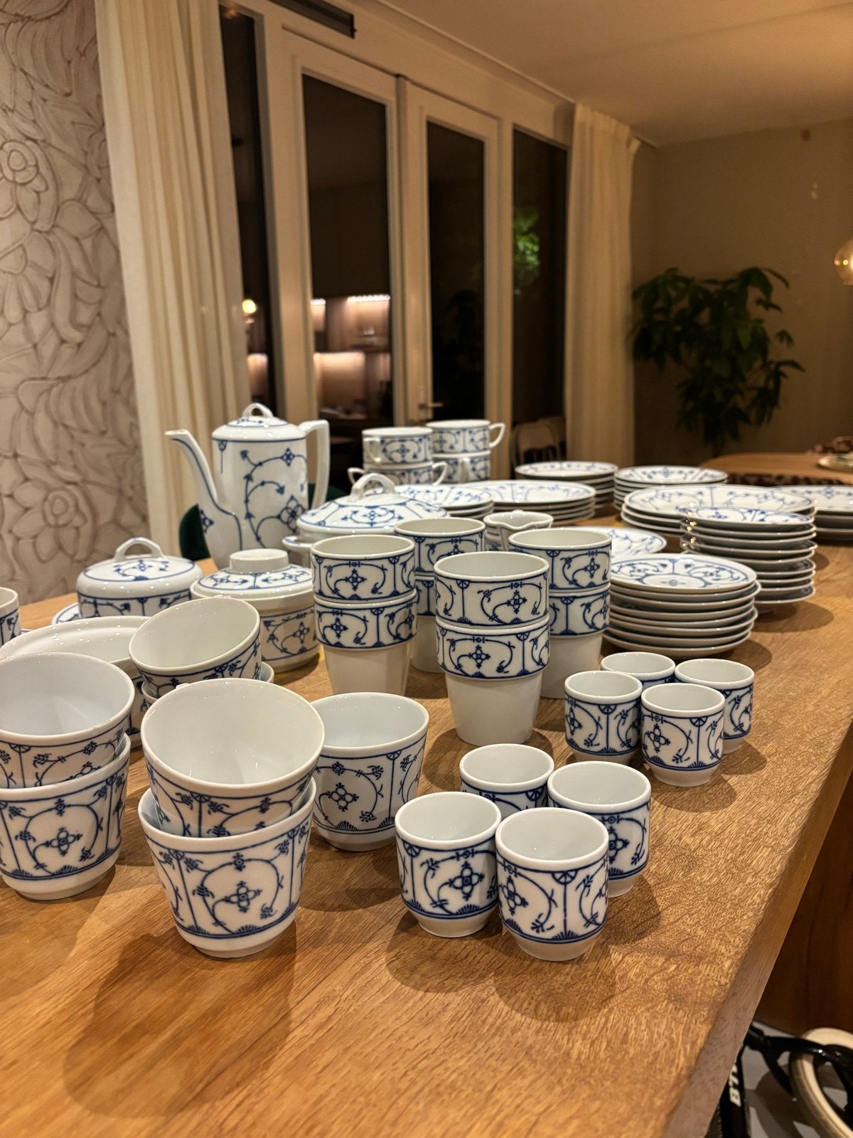 90-delig Jäger servies set. Saksisch blauw, Ophalen, Gebruikt, Overige merken, Klassiek
