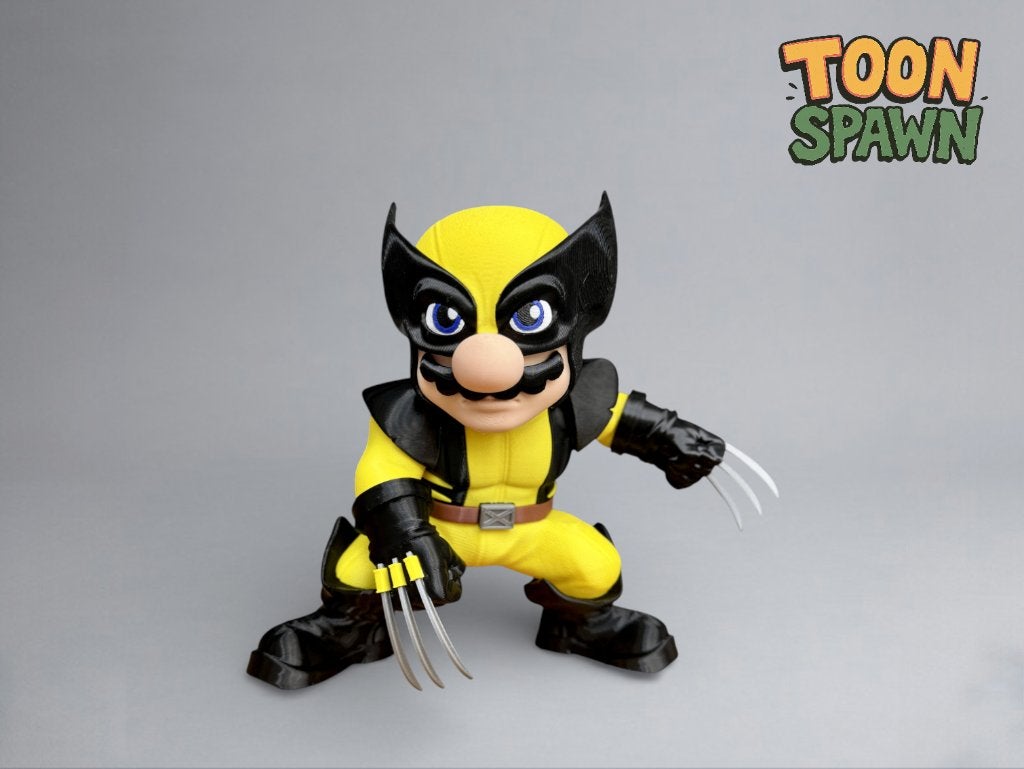 Mario Wolverine – Mario x Wolverine Mash‑up – 26 cm, Ophalen of Verzenden, Nieuw, Overige typen