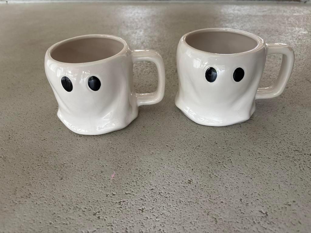 Spooky Halloween mokken van Wibra - Geestjes, Gebruikt, Keramiek, Ophalen of Verzenden, Overige stijlen