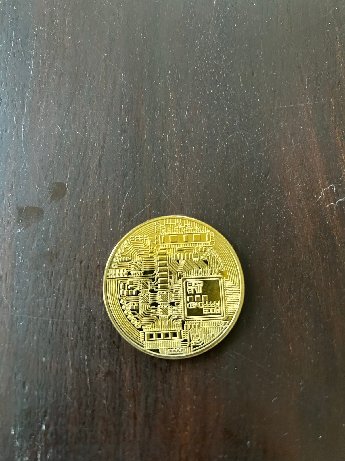 Gouden Bitcoin Fysieke Munt - Decoratief Item, Ophalen of Verzenden, Zo goed als nieuw