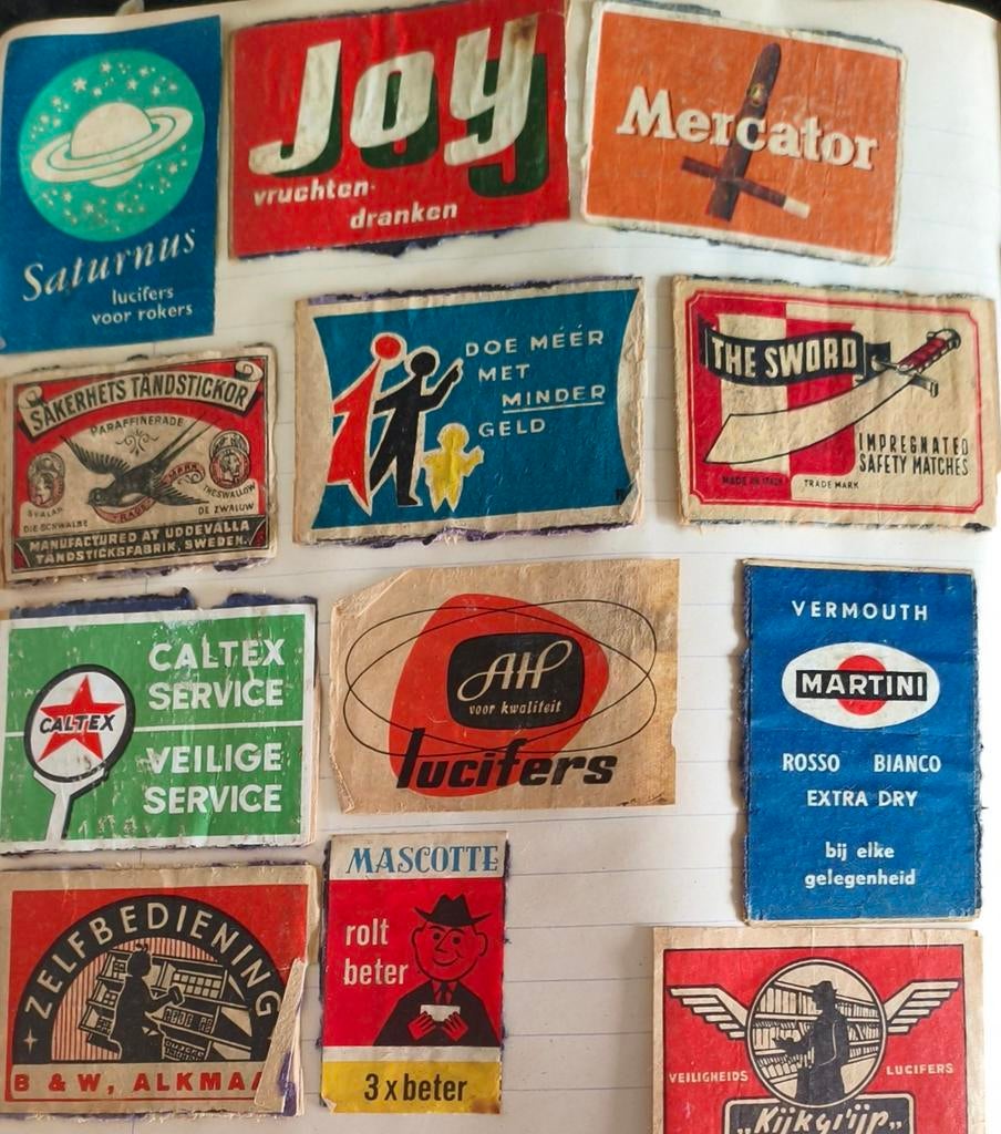 Vintage luciferdoosjes en -merken collectie, Ophalen of Verzenden, Gebruikt, Luciferdoosjes of -merken