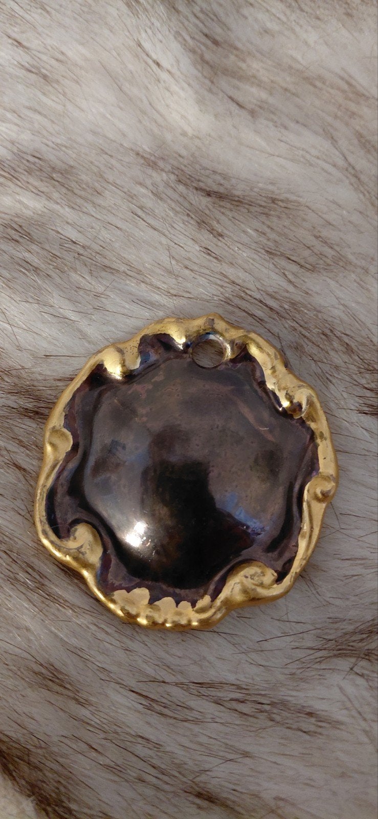 Vintage Porseleinen Hanger - Goudkleurige Rand, Ophalen of Verzenden