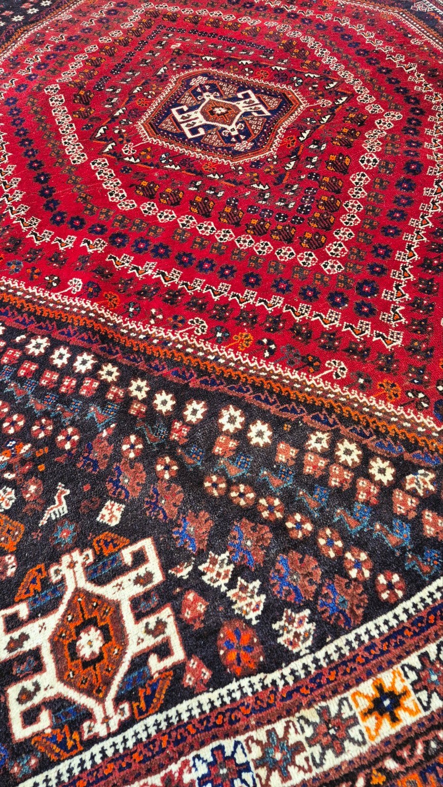 Prachtig perzisch tapijt Shiraz 305x215 wollen vloerkleed, Huis en Inrichting, Stoffering | Tapijten en Kleden, Groot Perzisch tapijt wollen vloerkleed Iran handgeknoopt
