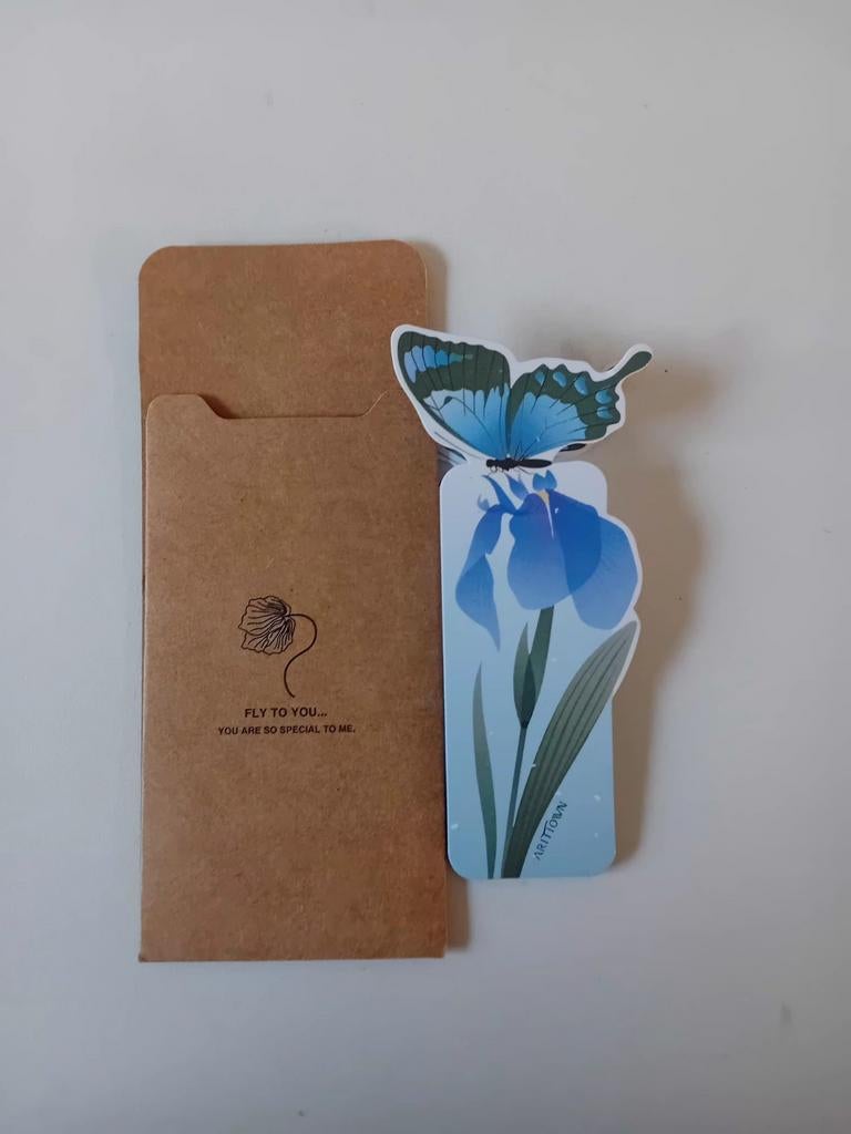2. Vlinder boekenlegger in cadeau enveloppe (NIEUW), Ophalen of Verzenden, Nieuw