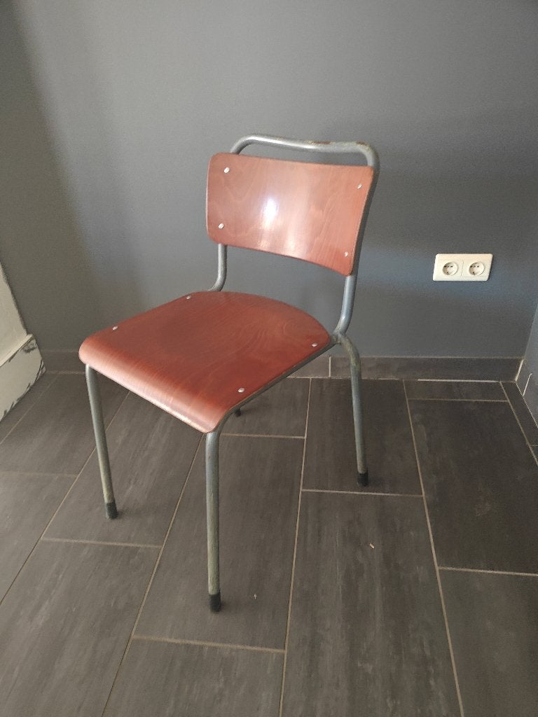 Gispen 106 Stoel TU Delft jaren 50 / 60, Ophalen, Gebruikt, Bruin, Ìndustrieel