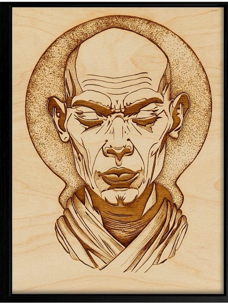 Pyrografie Boeddhistische Monnik, Minder dan 50 cm, Nieuw, Ophalen of Verzenden, 5 – 50