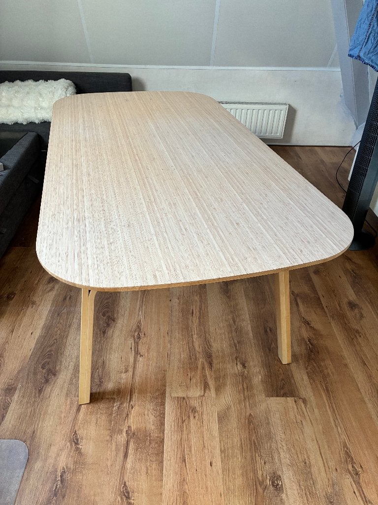 Ikea Voxlov tafel 180x90 licht bamboe, Ophalen, Gebruikt, 50 tot 100 cm, Vijf personen of meer