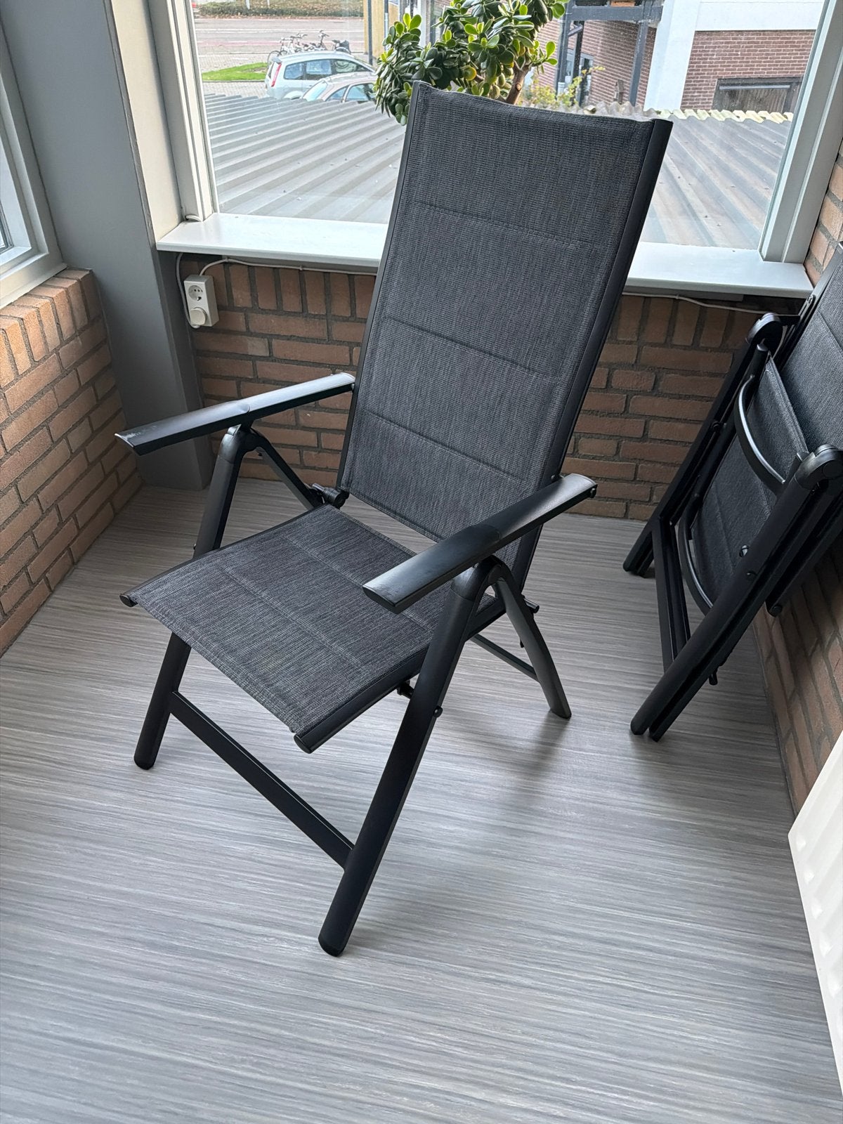 Tuinstoel -  NIEUW 2 stuks, Ophalen, Zo goed als nieuw, Metaal, Inklapbaar