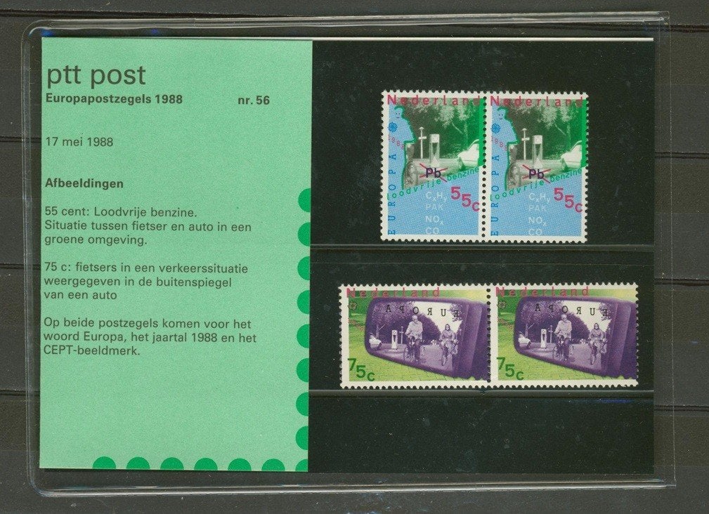PTT Post Postzegelmapje 1988 M56 EuropaPostzegels p-56 jdu, Ophalen of Verzenden, Na 1940, Postfris