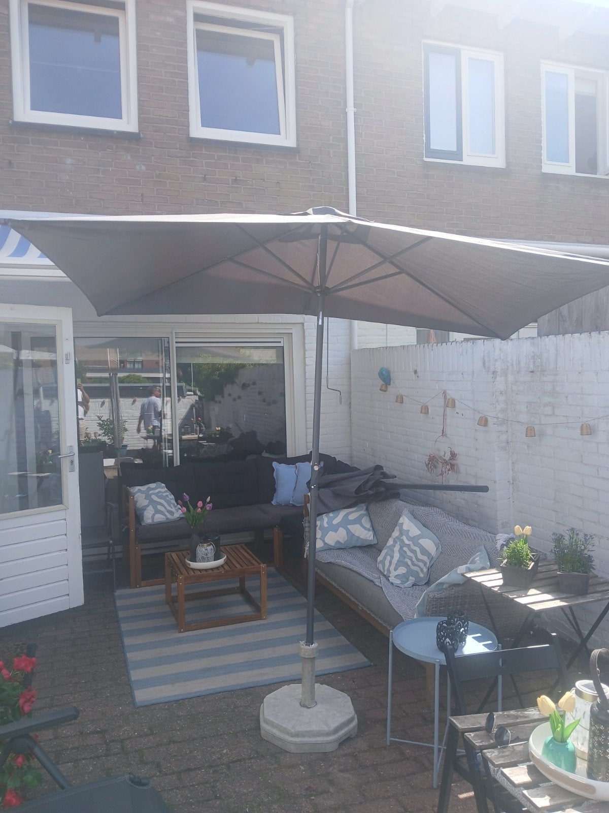 Nieuwe stokparasol 250x150cm - Antraciet - Kantelbaar, Ophalen