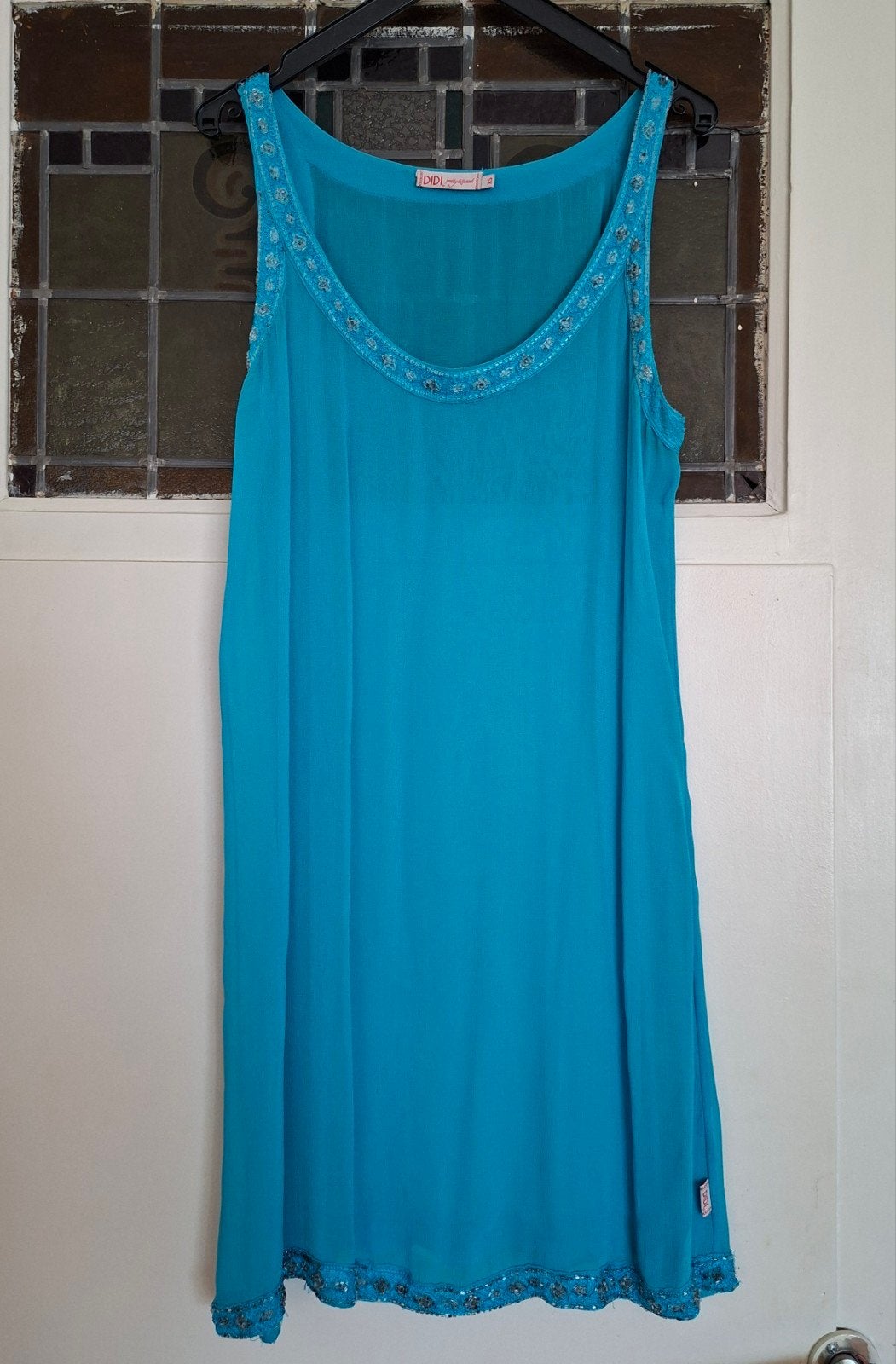 DIDI turquoise tuniek/jurkje met kraaltjes, maat XS/S, Blauw, DIDI, Ophalen of Verzenden, Zo goed als nieuw