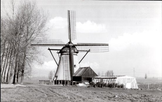 (ZH030) Ansichtkaart Alblasserdam Souburgse molen 1975, Ophalen of Verzenden, 1960 tot 1980, Ongelopen, Zuid-Holland