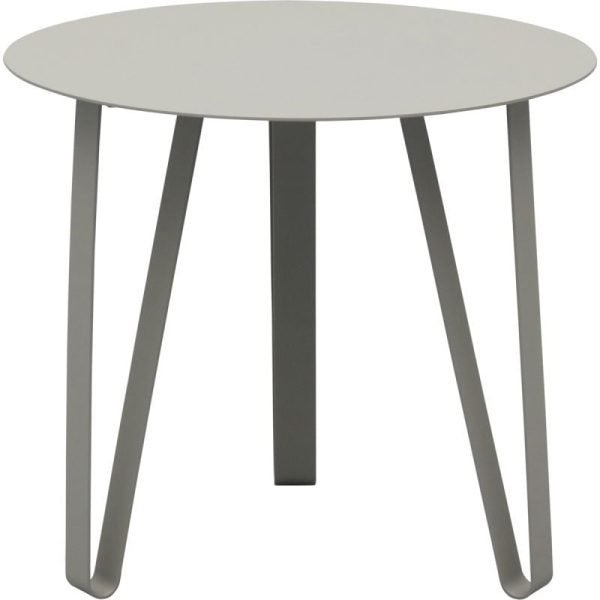 Bijzettafel Marma grijs, Minder dan 55 cm, Metaal of Aluminium, Rond, Zo goed als nieuw
