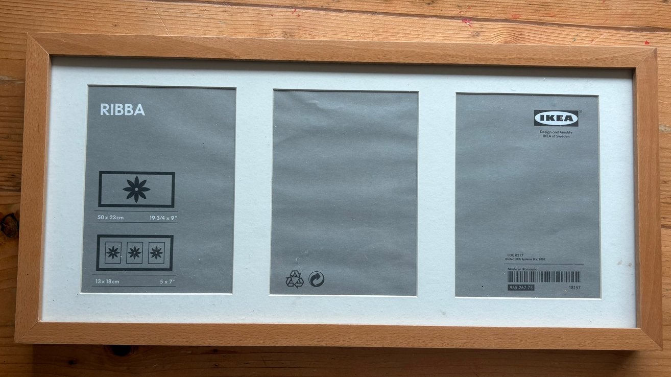 IKEA RIBBA Fotolijst 50x23cm Hout, Huis en Inrichting, Bruin, Ophalen of Verzenden, Zo goed als nieuw, Fotolijst
