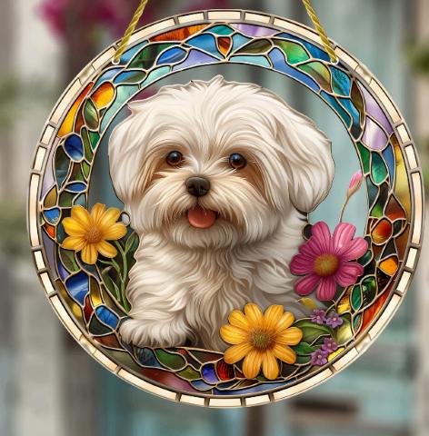 Raamhanger Malthezer hond, Tuin en Terras, Tuinwanddecoratie, Ophalen of Verzenden, Nieuw
