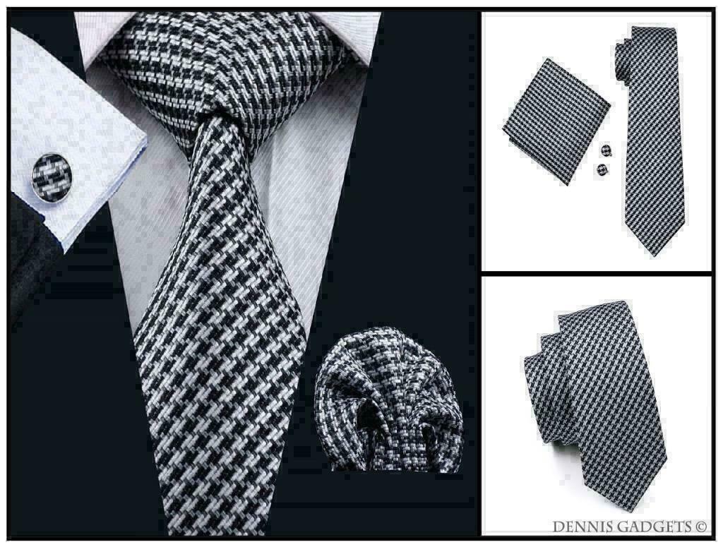 Dennis Gadgets: 100 % zijden stropdas ( 3 delig !! ) DG0744, Kleding | Heren, Stropdassen, Nieuw, Met patroon, Zwart, Ophalen of Verzenden