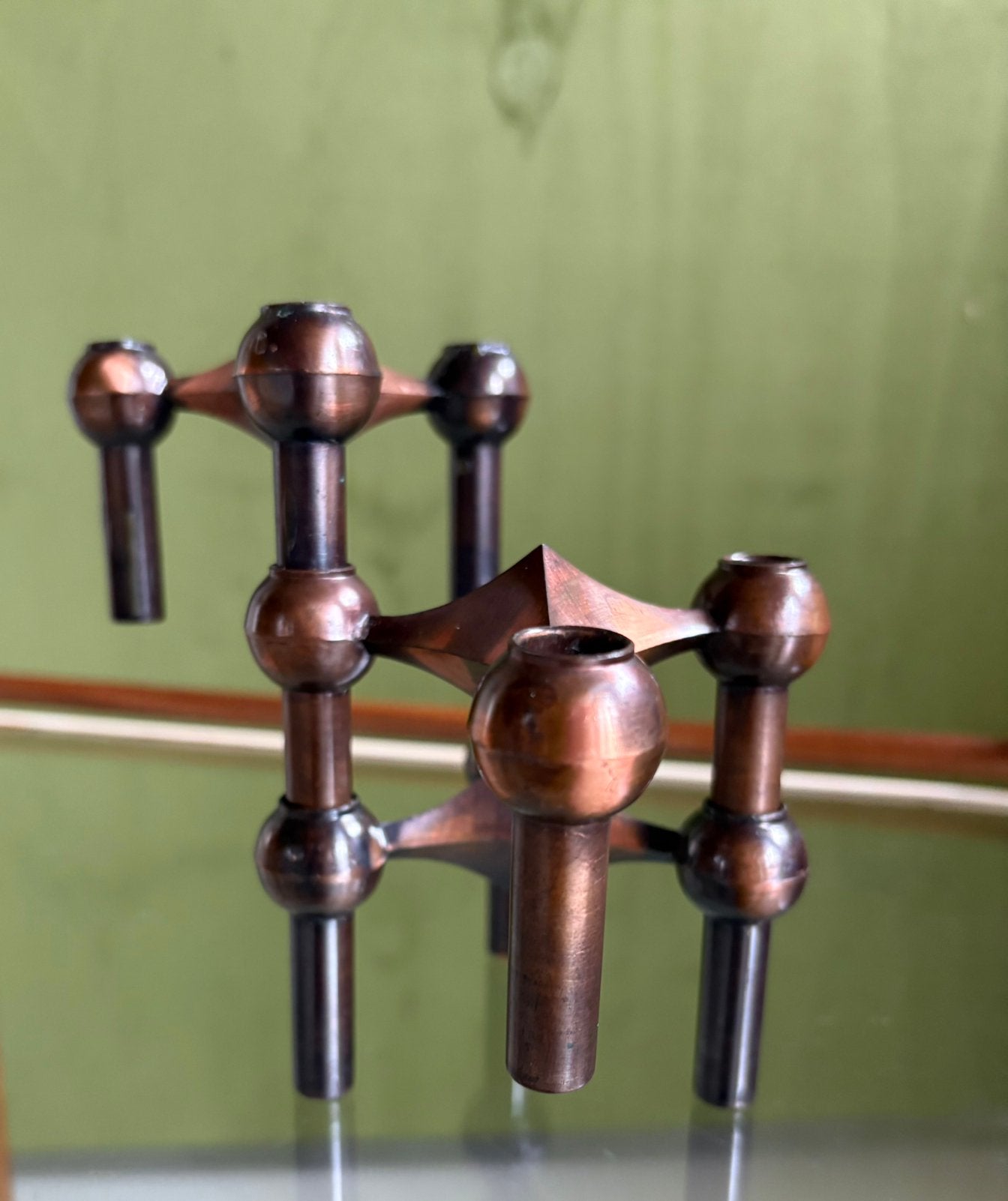 3x STOFF Nagel kandelaar, mid-century designklassieker., Bruin, Overige merken, Nagell, Germany
