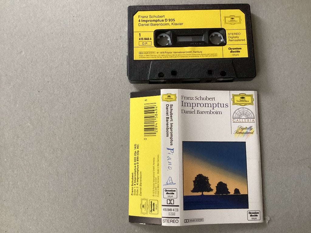 Franz Schubert Impromptus Barenboim MC, Cd's en Dvd's, Gebruikt, Klassiek, 1 bandje, Ophalen of Verzenden
