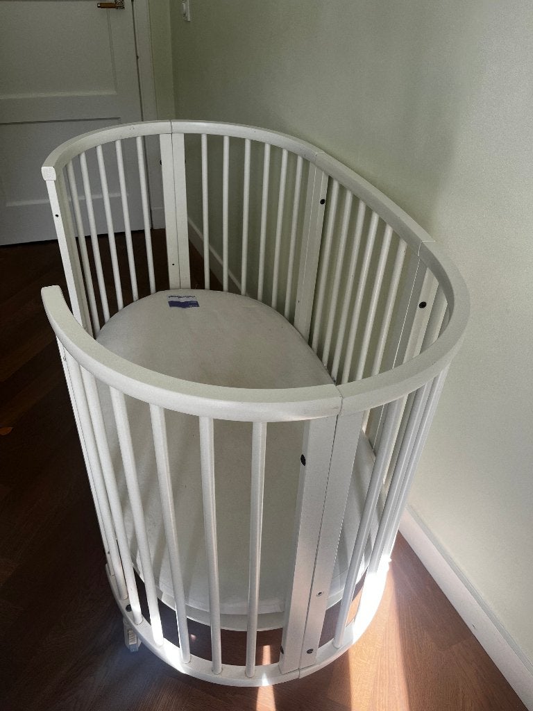 Stokke Sleep kinderbed (wit, complete set), Ophalen, Gebruikt, Ledikant