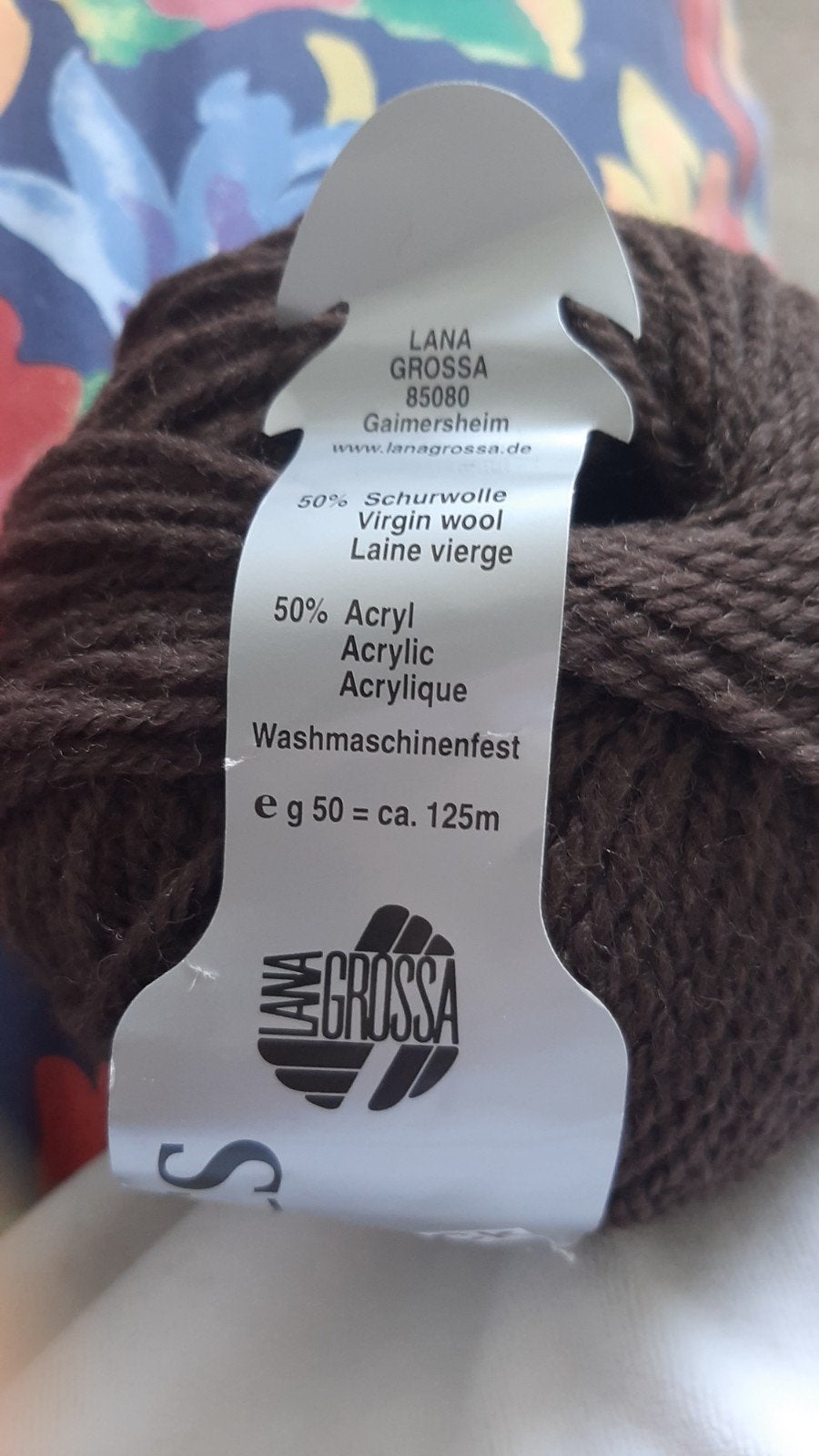 Lana Grossa Wol/Acryl Garen - Bruin (50g/125m), Ophalen of Verzenden, Nieuw, Breien of Haken, Wol of Garen