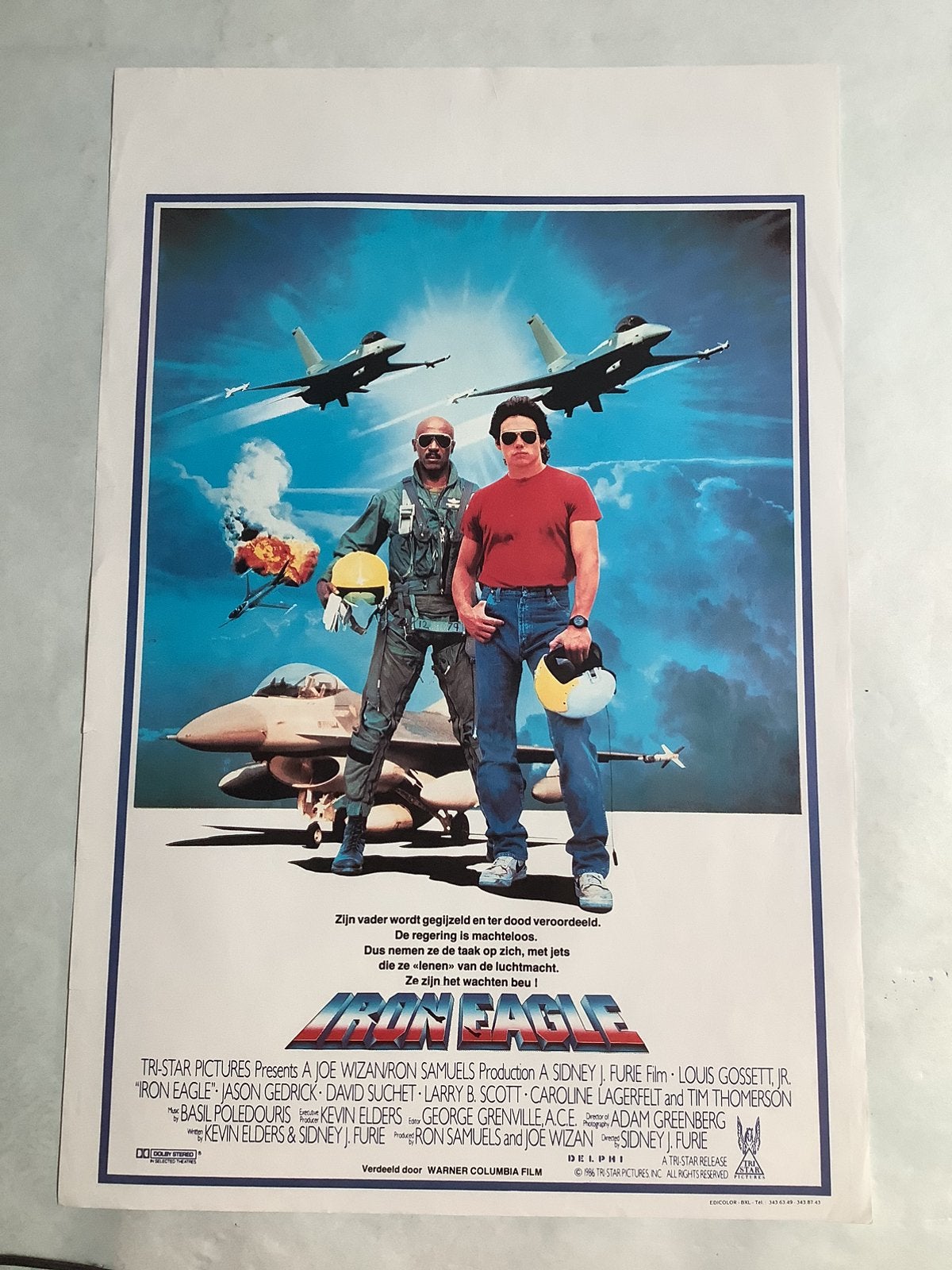 IRON EAGLE    Filmposter   36-54 cm, Ophalen of Verzenden, Zo goed als nieuw, Deurposter of groter, Film en Tv