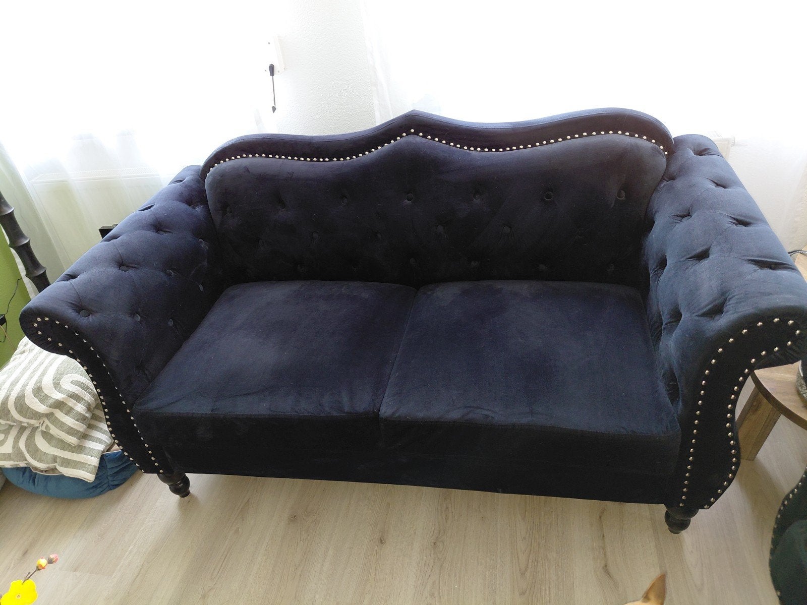 Velours bankstel 2 en 3 zitter, Ophalen, Barok, Overige maten, 75 tot 100 cm