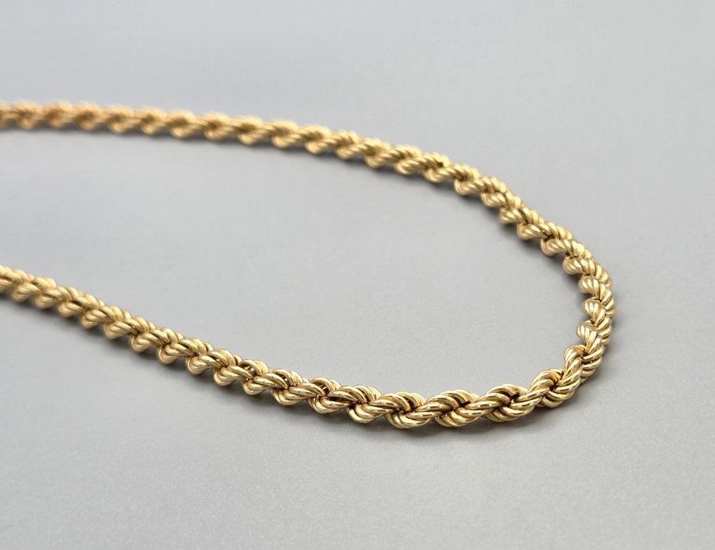 Gouden rope/koord schakel ketting. 2026/369, ., Ophalen of Verzenden, Zo goed als nieuw, .