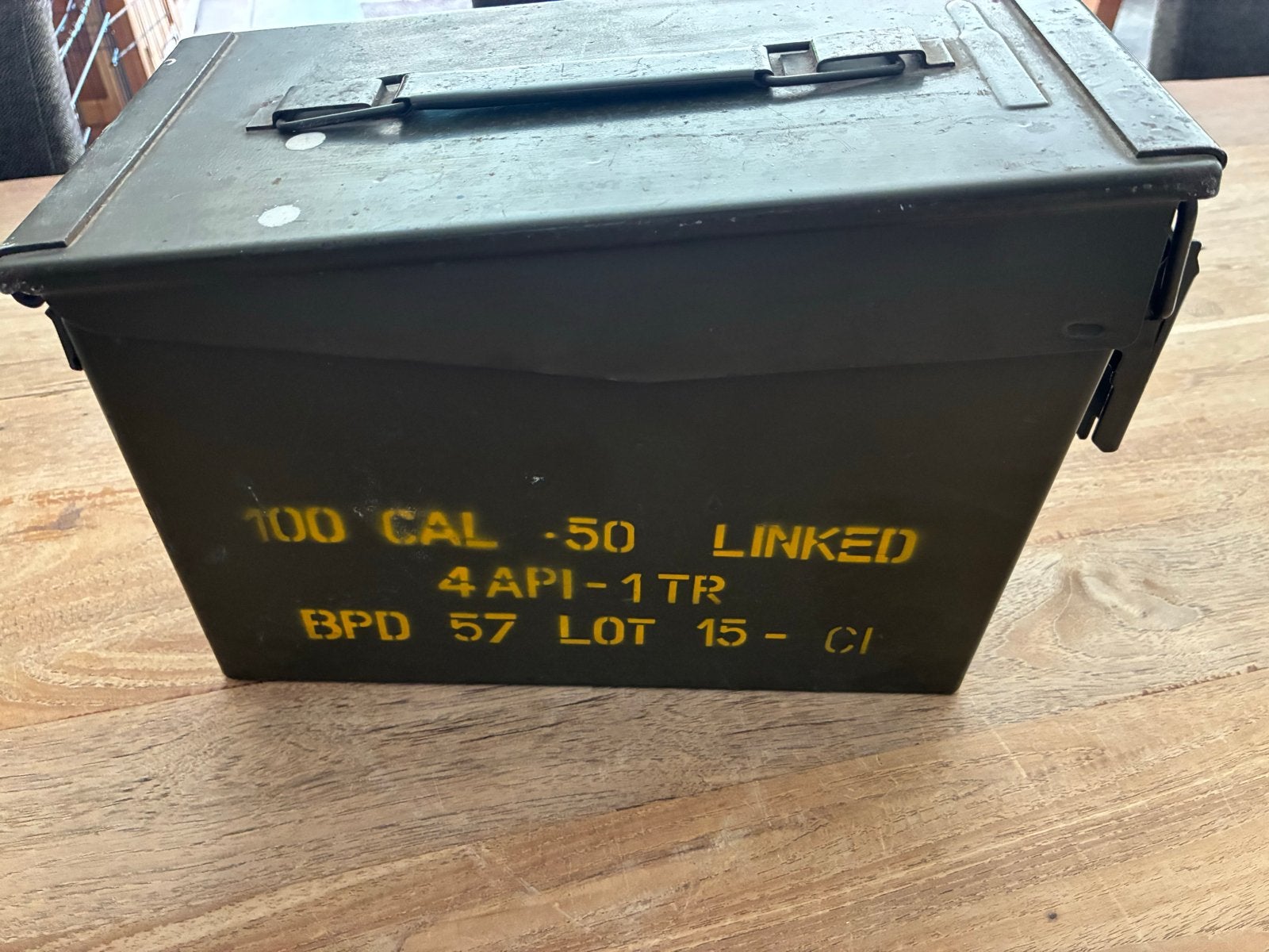 Munitiekist .50 CAL Linked - Legergroen, Ophalen, Overige soorten, Amerika, Kist of Geocache