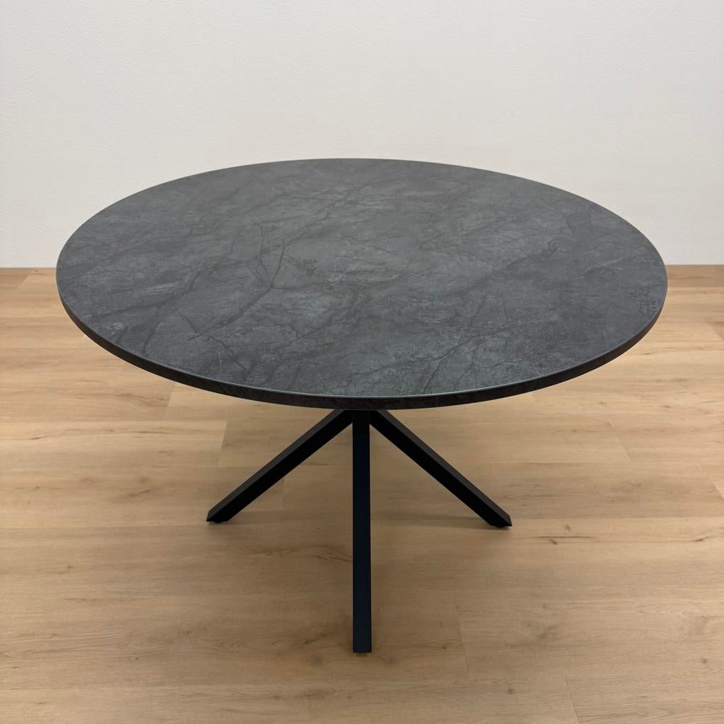 Ronde eettafel HPL Marmer 120cm - Direct Leverbaar, Rond, Ophalen of Verzenden, Zo goed als nieuw, Info@betaalbaar-design.nl