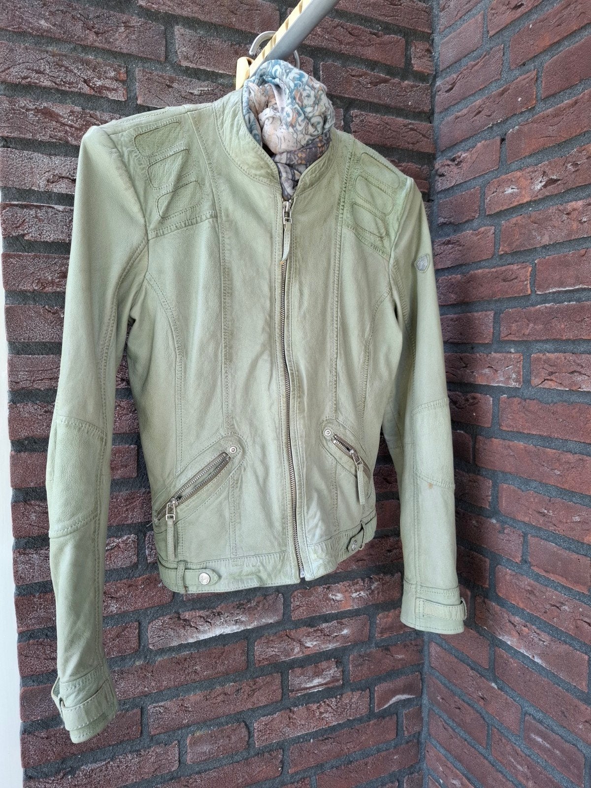 Leren zomerjasje mt L /M, licht groen, Gipsy weinig gedragen, Ophalen of Verzenden, Zo goed als nieuw, Groen, Gipsy