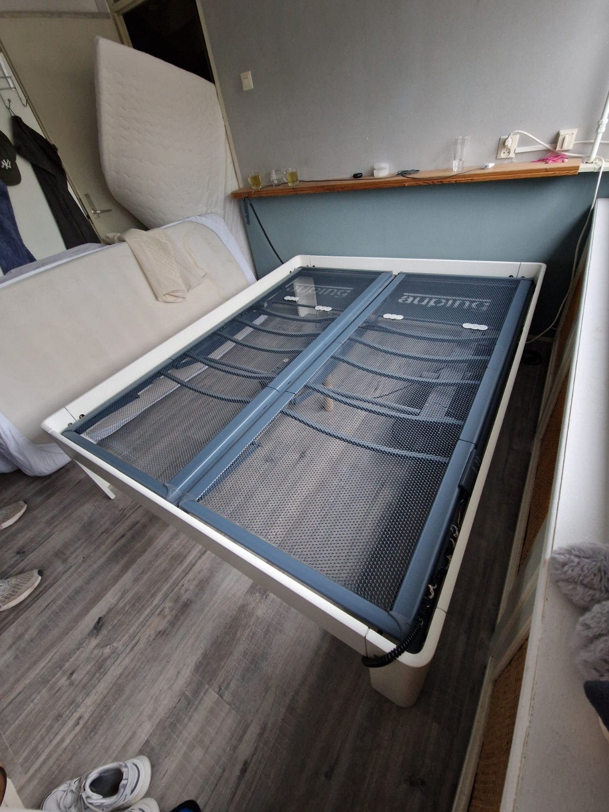 Auping bed auronde met verstelbare bedbodems, Ophalen, Wit, Tweepersoons, 200 cm